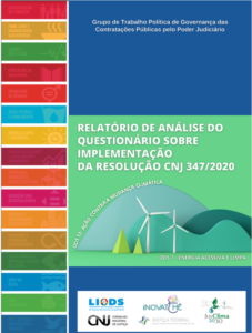 Capa do relatório de avaliação do questionário sobre a implmentação da resolução CNJ 347/2020