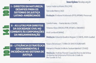 Seminário Nacional: Direitos da Natureza e o Papel do Sistema de Justiça frente às mudanças climáticas