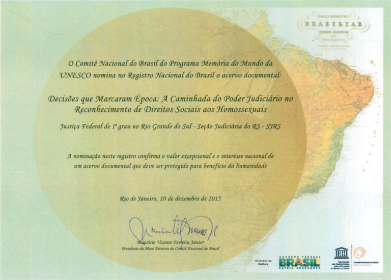 Certificado Memória do Mundo